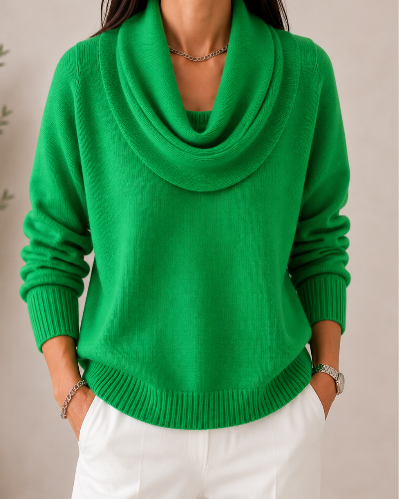 Sofía™ | Suéter Elegante de Cuello Drapeado