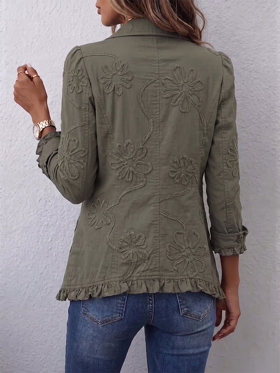 Triana | Chaqueta con bordado floral y volantes