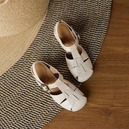 Julia | Sandalias de Piel con Tiras y Punta Cuadrada