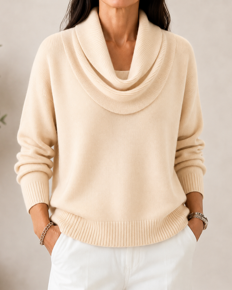 Sofía™ | Suéter Elegante de Cuello Drapeado