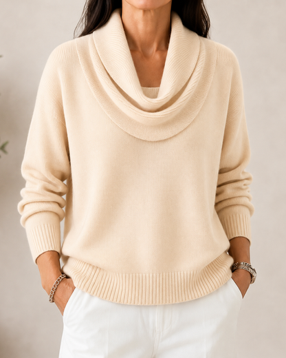 Sofía™ | Suéter Elegante de Cuello Drapeado