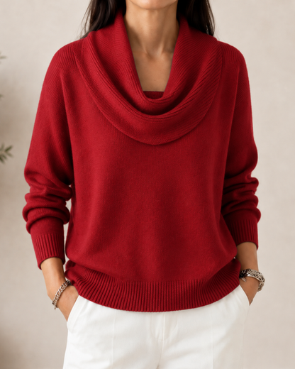 Sofía™ | Suéter Elegante de Cuello Drapeado