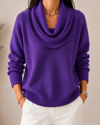 Sofía™ | Suéter Elegante de Cuello Drapeado