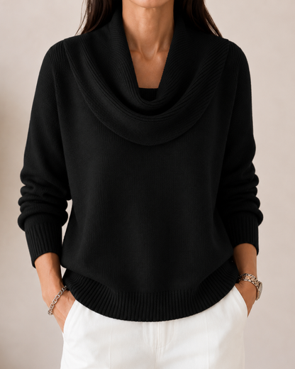 Sofía™ | Suéter Elegante de Cuello Drapeado