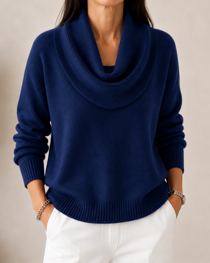 Sofía™ | Suéter Elegante de Cuello Drapeado