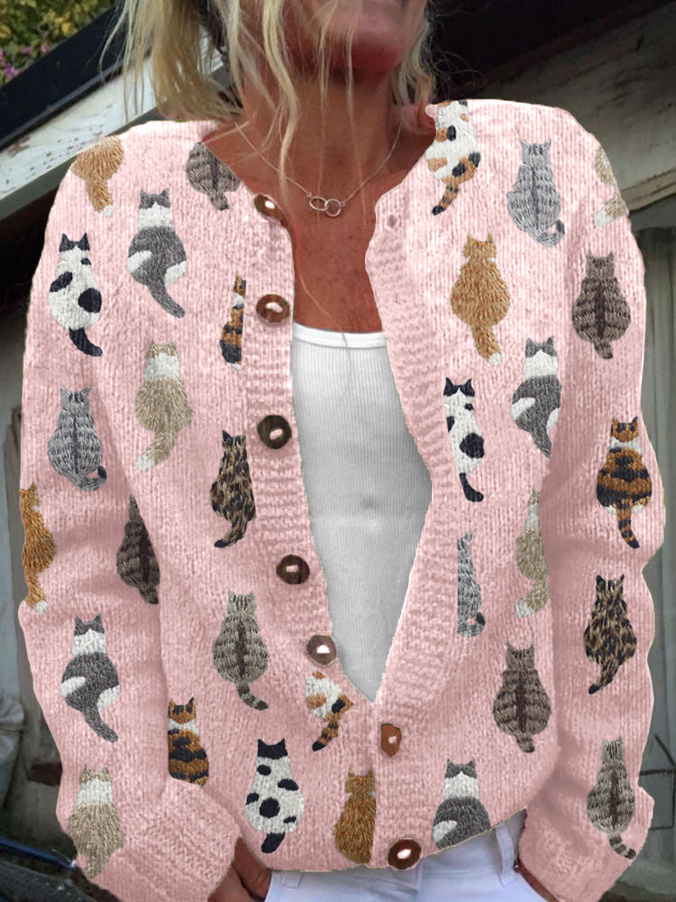 Trinidad™ | Cárdigan Acogedor con Estampado de Gatos