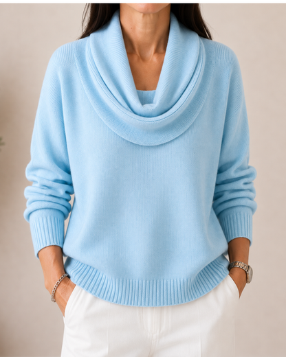 Sofía™ | Suéter Elegante de Cuello Drapeado