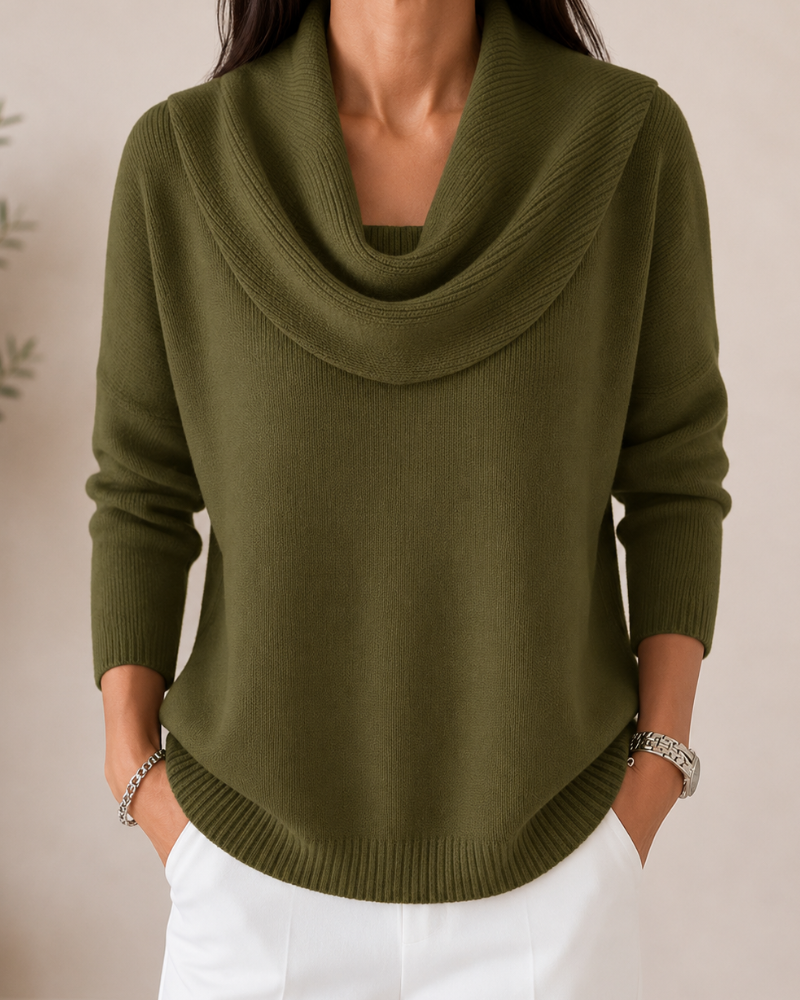 Sofía™ | Suéter Elegante de Cuello Drapeado