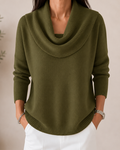 Sofía™ | Suéter Elegante de Cuello Drapeado