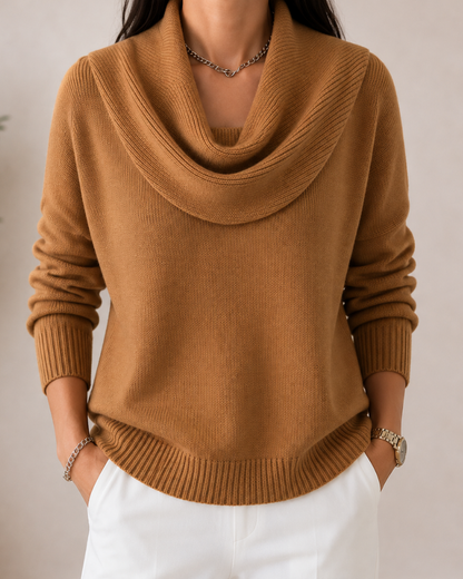 Sofía™ | Suéter Elegante de Cuello Drapeado