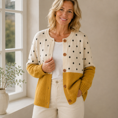 Laura | Cárdigan Amarillo con Botones