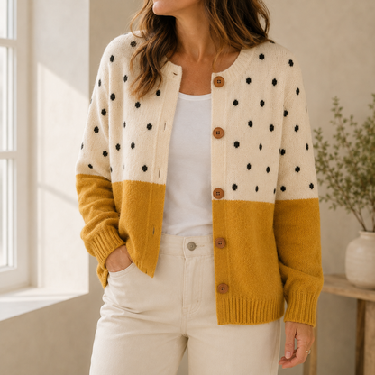 Laura | Cárdigan Amarillo con Botones