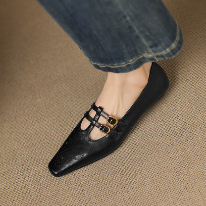 Carmen | Merceditas de Piel con Doble Pulsera