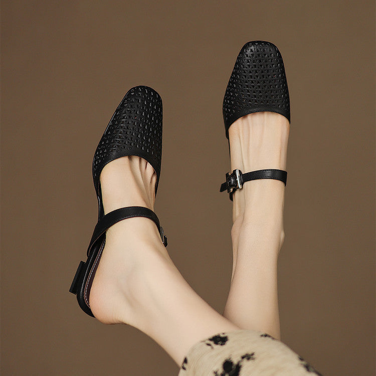 Teresa | Mules de Piel Troquelada