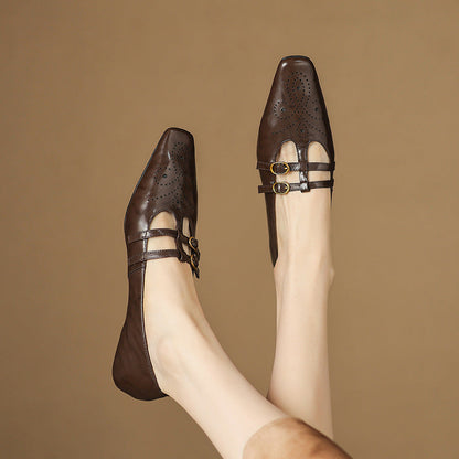 Carmen | Merceditas de Piel con Doble Pulsera