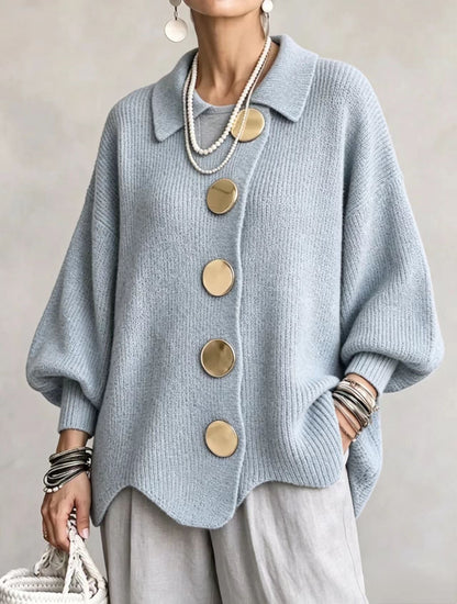 Adriana | Cárdigan Oversize de Punto con Botones Joya