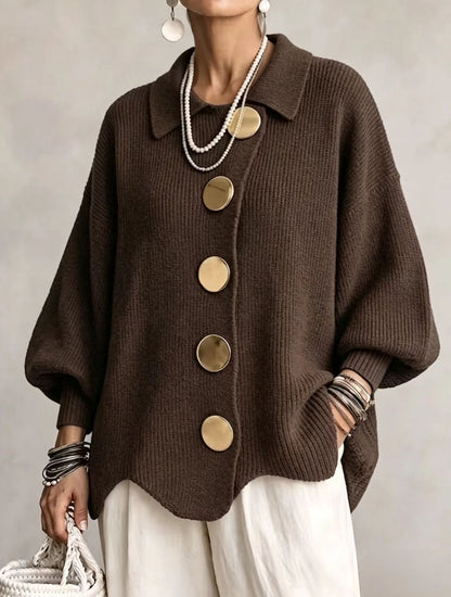 Adriana | Cárdigan Oversize de Punto con Botones Joya