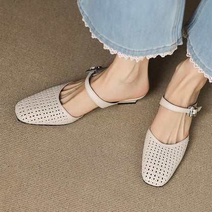 Teresa | Mules de Piel Troquelada