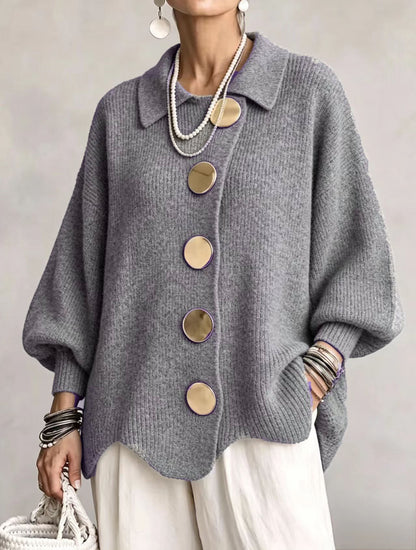 Adriana | Cárdigan Oversize de Punto con Botones Joya