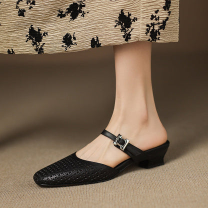 Teresa | Mules de Piel Troquelada