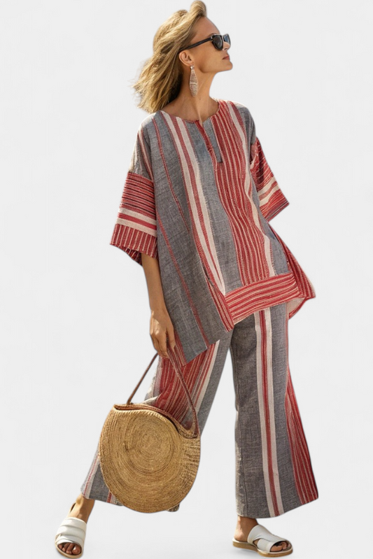 Patricia | Elegante conjunto de lino coral