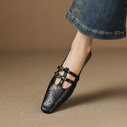 Carmen | Merceditas de Piel con Doble Pulsera