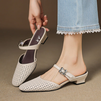 Teresa | Mules de Piel Troquelada