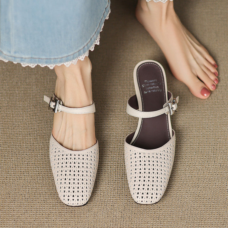 Teresa | Mules de Piel Troquelada