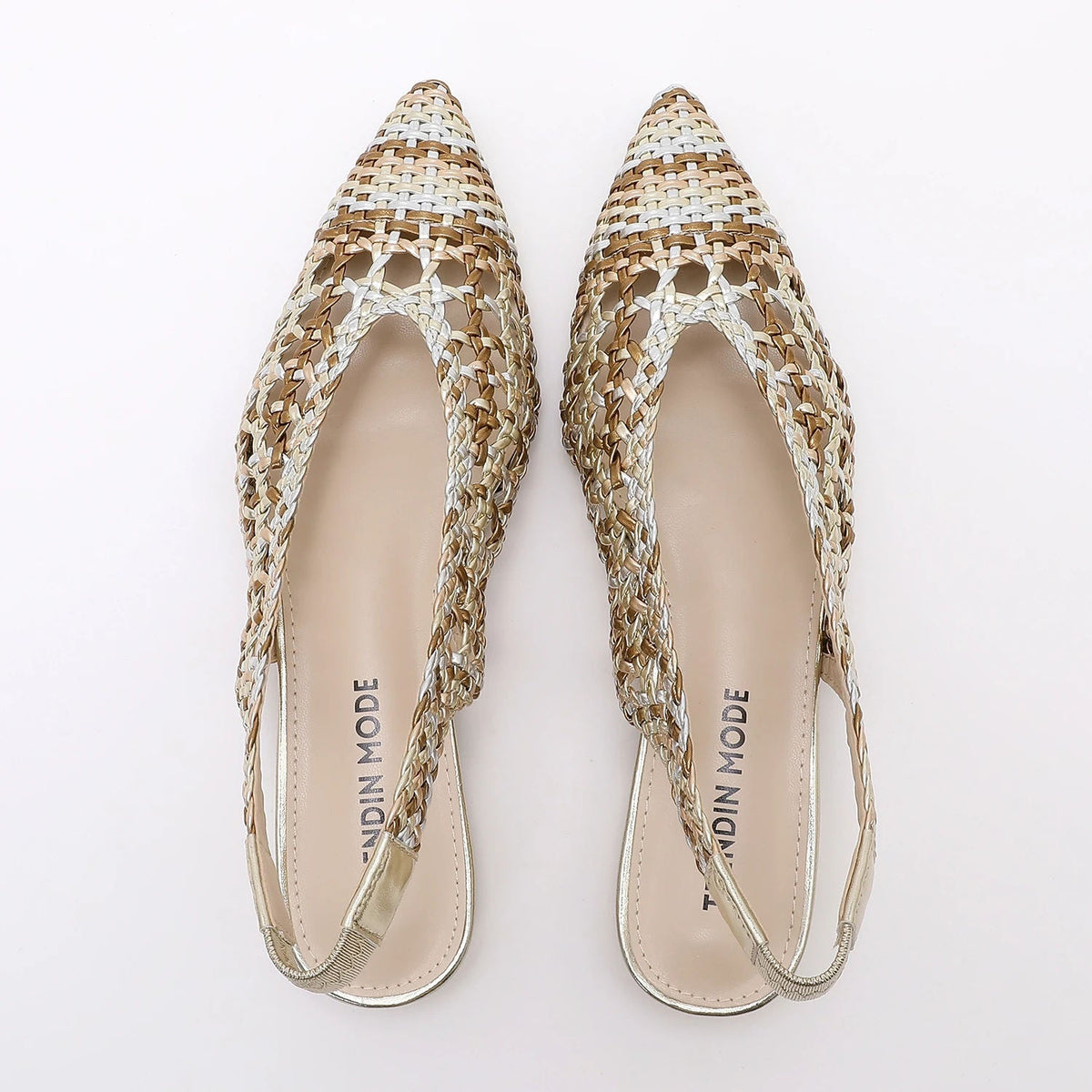 TRENDIVA™ | Sandalias Planas Trenzadas Puntiaguda