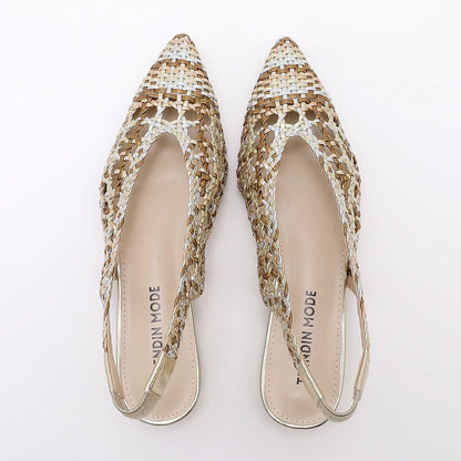 TRENDIVA™ | Sandalias Planas Trenzadas Puntiaguda