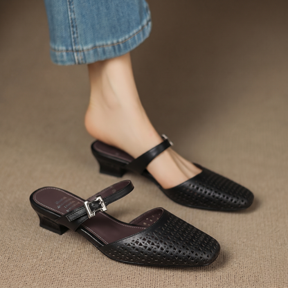 Teresa | Mules de Piel Troquelada