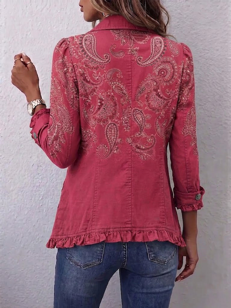 Martina | Chaqueta vintage de cachemira con volantes