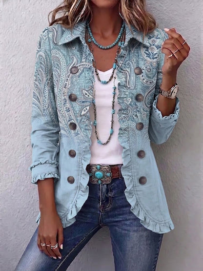 Vega | Chaqueta vintage de cachemira con volantes
